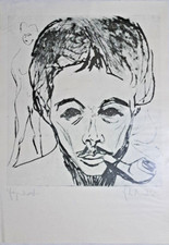 Ernst Ludwig Kirchner Selbstbildnis mit Pfeife Plakatentwurf