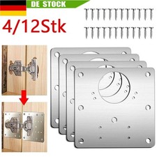 4/12x Satz Of Scharnier Reparaturplatte Möbel Schrank Reparatur Blech Edelstahl