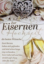 Glückwunschkarte Eiserne Hochzeit 65 Jahre Ehe Gruß Karte Hochzeitstag Spruch