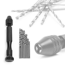 Mini Micro Handbohrmaschine mit Schnellspannfutter +10 Spiralbohrer Drehwerkzeug