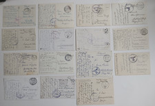 14 Feldpostkarten 1940-1942 von verschiedenen Einheiten. Grußkarten, Topo-Karten