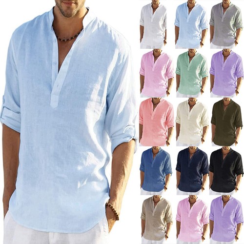 Herren leinen langarm - leinen,