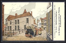 Künstler-AK A. Ost: Mechelen, De Zakbrug, het oud Hof van Palerma, de Bouwensto 