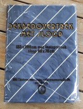 Bettwäsche Garnitur, blau gestreift, 100% Baumwolle 135x200cm, Kissenbezug 60x70