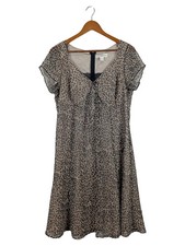 SINGH S. MADAN Freizeitkleid Damen 42/XL Braun Animal-Print Elegant Vintage