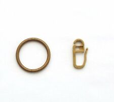10 Metall Gardinenringe messing antik + Faltenhaken f. Vorhangstangen 25 + 28 mm