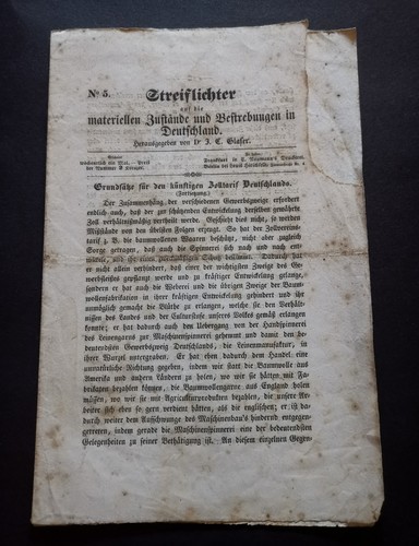 Flugblatt 1845 streiflichter - 1845,