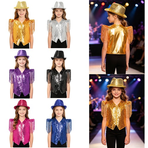 Mädchen pailletten showweste - ,