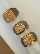 Lot 3 Messingringe gemarkt 18k