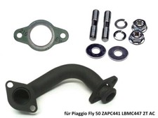 Auspuff Krümmer Offen + Dichtung Set für Piaggio Fly 50 ZAPC441 LBMC447 2T AC