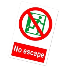 Alu Schild No Escape Metall