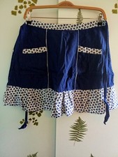 Schürze blau weiß Vintage