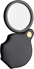 Mini Lupe Taschenlupe 10-fache Leselupe klappbar tragbar ABS+PU Glas Bücher Zeit