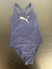 #E85: PUMA Racerback Badeanzug für Mädchen Badeanzug SWIM 701224512 navy Gr.164