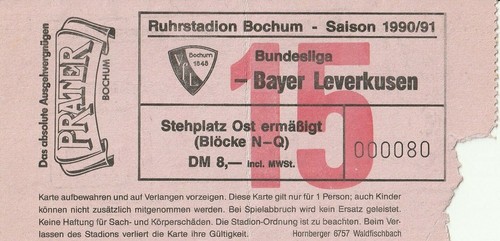 Ticket vfl bochum bayer - ticket,