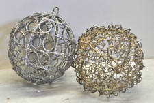 2  Draht Christbaumkugeln 