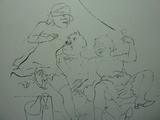 GEORGE GROSZ - Lithographie 1921 "Hahn im Korbe" !!