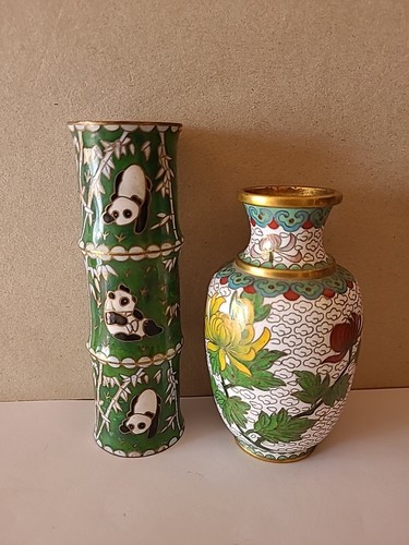 Cloisonne emaille vasen - 2,