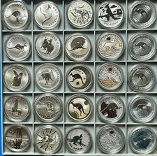 Diversen Australia KÄNGURU 1 Dollar 1 oz 999 Silber 1993 bis 2023 jahr