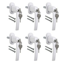 6 x Fenstergriffe abschließbar weiß gleichschließend Sicherheitsfenstergriff
