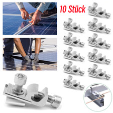 10X Erdungsklemme Edelstahl-Alu Photovoltaik Solar Für Aluprofil Montage