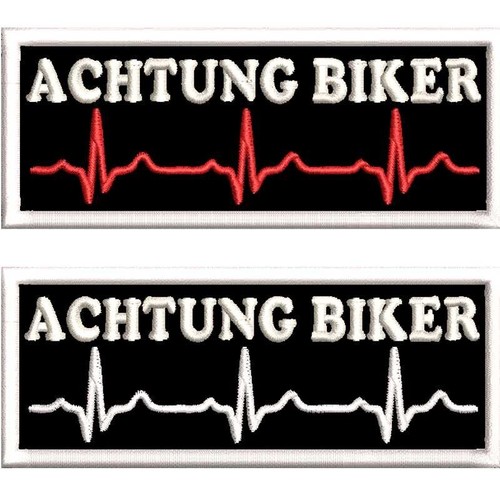 Gestickter aufnäher achtung - gestickter,