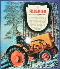 Altes Reklame Blechschild Oldtimer Traktor Allgaier AP 17 Ackerschlepper 40x33cm