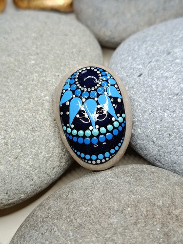 Mandala stein blau - stein,,