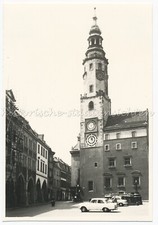 Görlitz 1973 - Rathaus Gebäude im Gerüst Autos DDR - Altes Foto 1970er