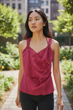 Top rouge satiné Karen Millen