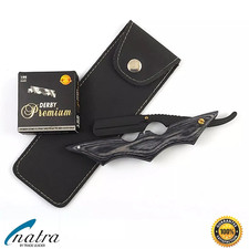 NATRA Rasiermesser mit Etui + 100 DERBY PREMIUM Rasierklingen Rasierer Rasur