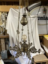 Kronleuchter Messing / Sehr alt/ 6 Kerzenhalter 120cm mit Kette 150cm