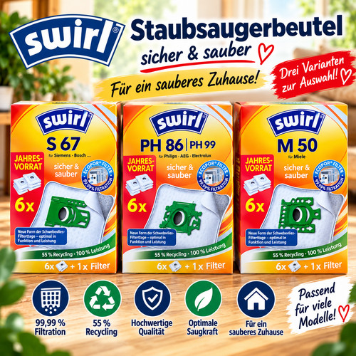 Swirl staubsaugerbeutel - 6, x