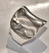 massiv Sterling Silber925 großer breiter Designerring konkav gewölbt 3 Varianten