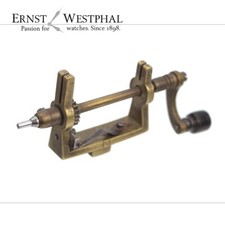 Antikes Uhrmacherwerkzeug Federwinder für Großuhren aus Messing, ohne Bügel