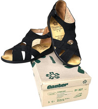 Ganter Sandalette Sonnica 5-G (normal) Gr.38 Schwarz Nubuk Leder Sandale Fußbett