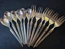 Drache Solingen Luxador Teelöffel Kuchengabel 12x 100.er Silber +Vergoldung