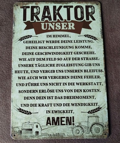 Blechschild traktor unser - blechschild,