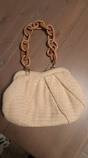 ZARA RAFFIA BEIGE cremefarbene Strohtasche oder Clutch