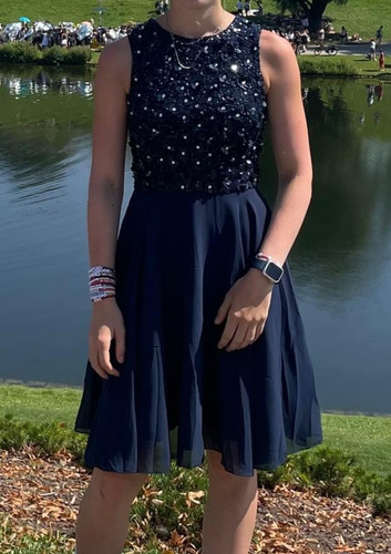 Minikleid blau mit - minikleid,,