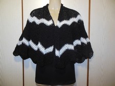 Stola black white - "black, &