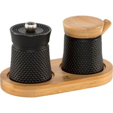 Peugeot Bali Fonte Pfeffermühle Salzstreuer+ Tray 8cm BLACK