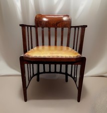 Globe-Wernicke Stuhl – Massivholz Bürostuhl / Library Chair Leder Art Deco