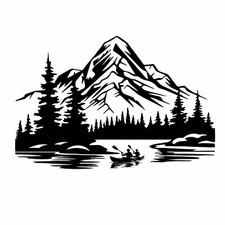 Aufkleber Kanadier Boot und