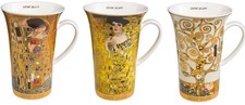 3er Set Gustav Klimt Becher Tassen ALLE MOTIVE H. 15cm 500ml Goebel Porzellan