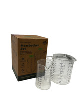 Messbecher aus Glas 2er Set TreeBox Borosilikat hitzebeständig mit Ausgießer