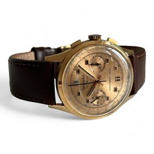 Gigandet Chronograph 50er 60er Jahre Gold 18K Herren Armbanduhr sehr selten