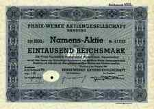Phrix Werke 1941 Hamburg Küstrin Kappelrodeck Siegburg BASF1000 RM Gründeraktie
