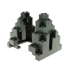 2x Lego Felsen Panele B-Ware abgenutzt 3x8x7 alt-dunkel grau dreieckig Berg 6083