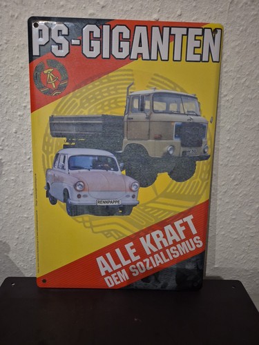Blechschild giganten ddr - blechschild,